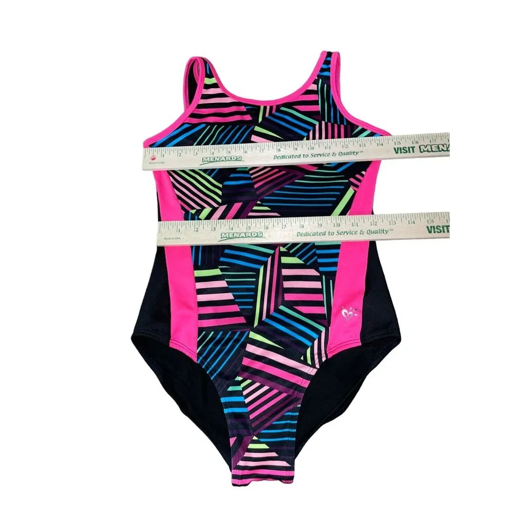 Justice Active Leotard Girls 16 Used Colorful Sleeveless